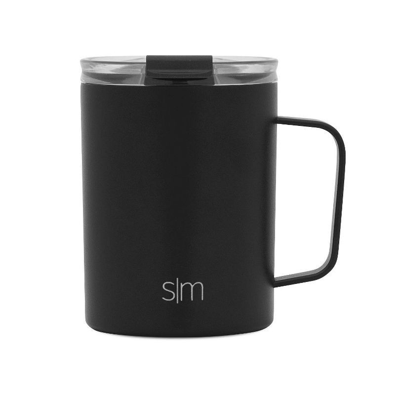 slide 1 of 4, Simple Modern 12oz Stainless Steel Scout Mug with Clear Flip Lid Black, 12 oz