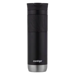 Contigo Byron 2.0 24oz Stainless Steel Travel Mug with SNAPSEAL Lid and Grip Licorice: Insulated Cup for Travel