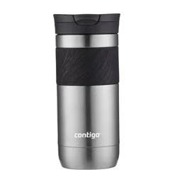 Contigo Byron 2.0 16oz Stainless Steel Travel Mug with SNAPSEAL Lid and Grip Gunmetal: Insulated Cup for Travel