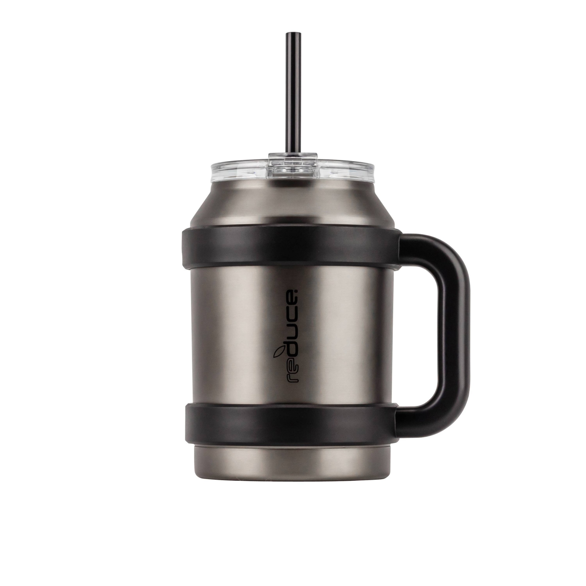 slide 1 of 8, Reduce 50oz Cold1 Insulated Stainless Steel Straw Tumbler Mug - Charcoal, 1 ct