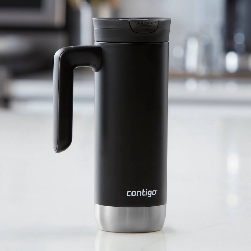 slide 6 of 6, Contigo 20oz Snapseal Insulated Stainless Steel Travel Mug with Handle Licorice, 20 oz