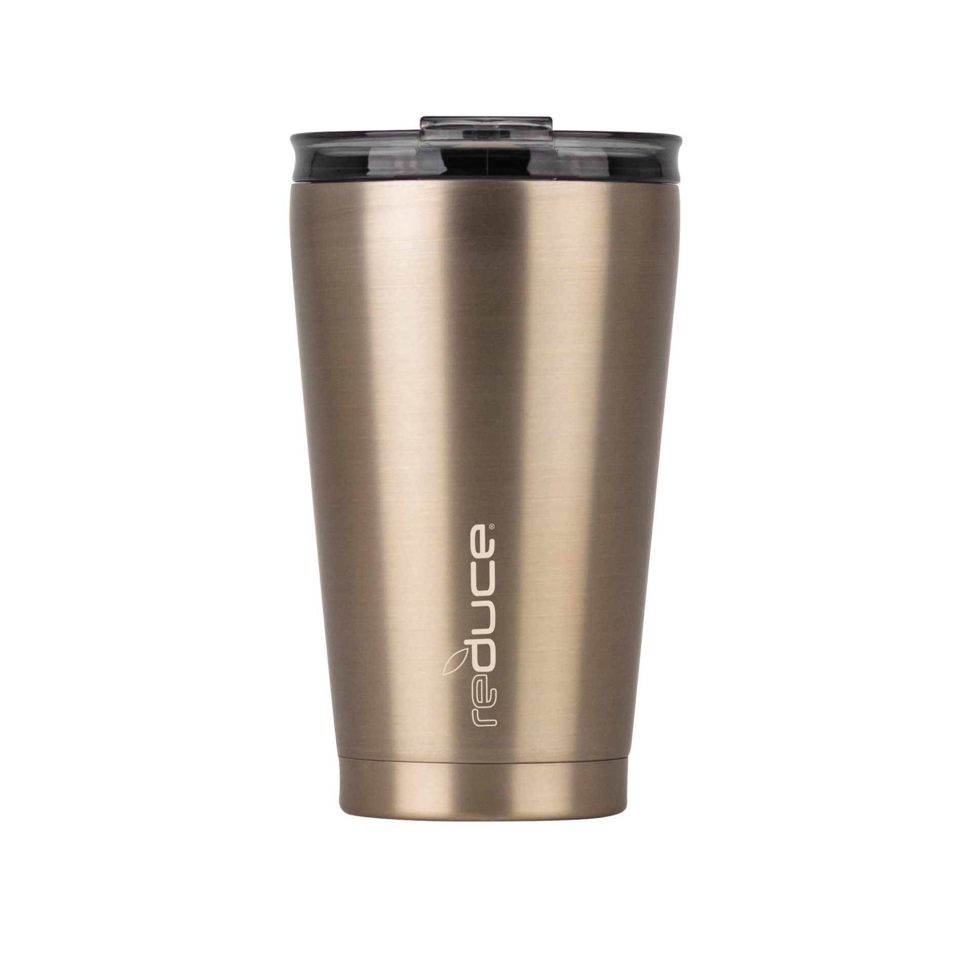 slide 1 of 7, Reduce Stainless Steel Hot 1 Tumbler Champagne, 16 oz