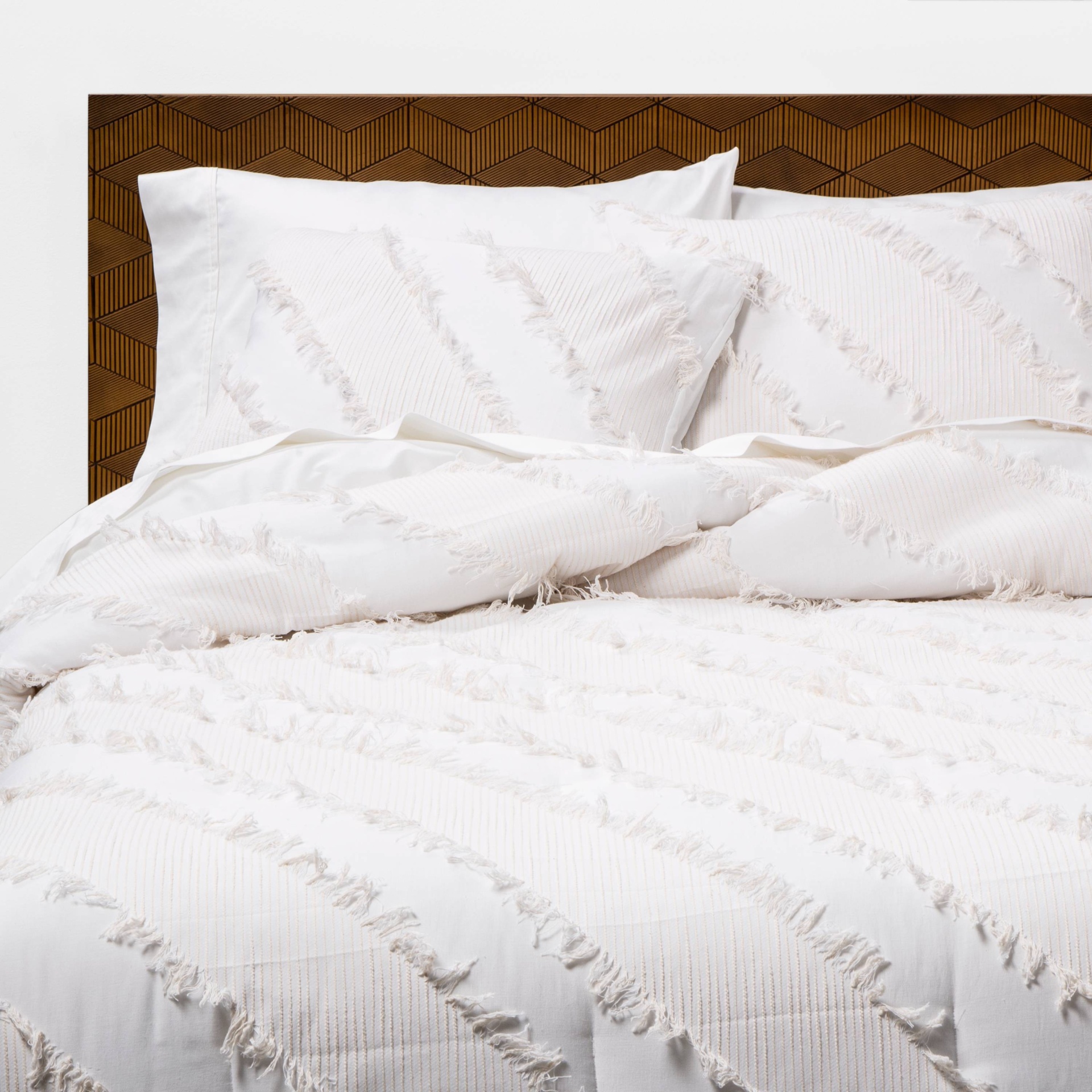 slide 1 of 3, Twin/Twin Extra Long Diagonal Textured Comforter & Sham Set White - Opalhouse, 1 ct