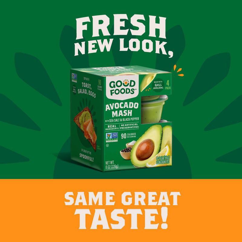slide 4 of 11, Good Foods Avocado Mash - 8oz/4ct, 4 ct; 8 oz
