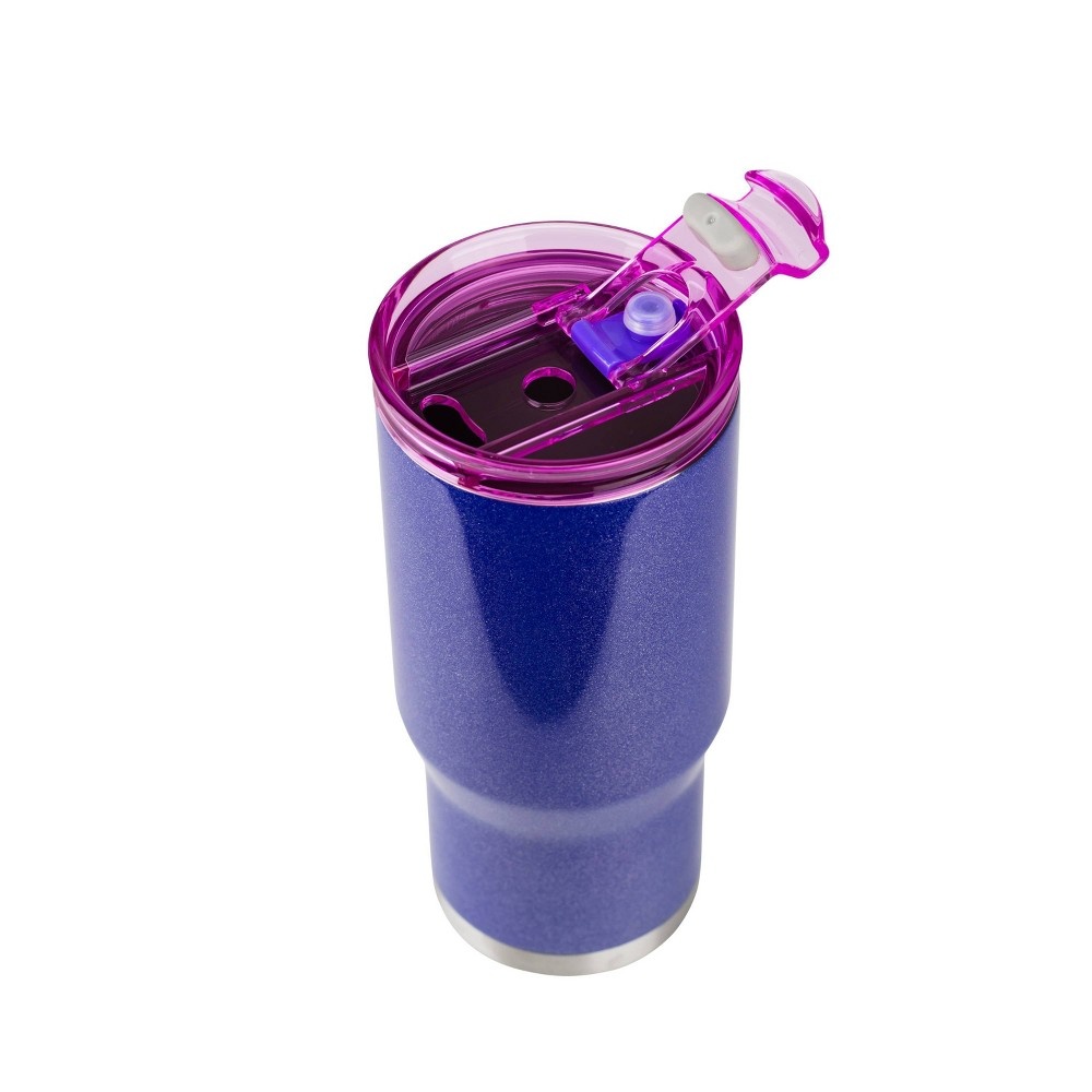 Lavender Stainless Steel 18oz Tumbler with Purple Jacket & Screw-on Lid