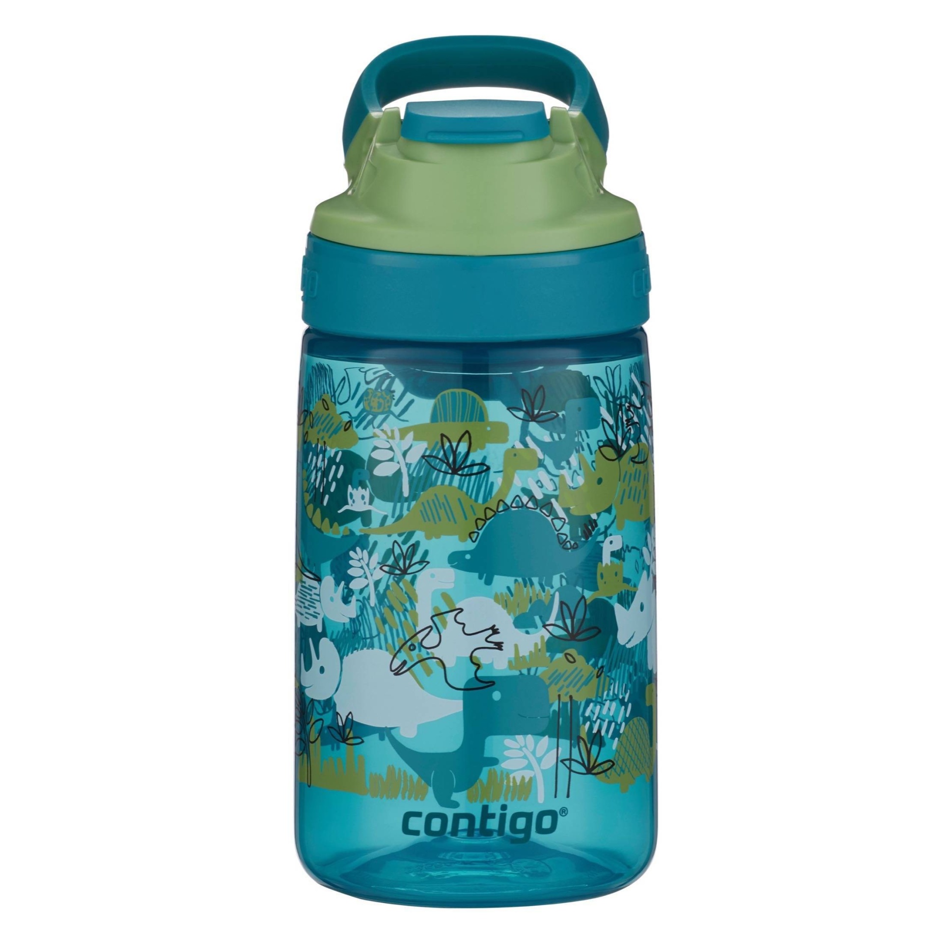 slide 1 of 4, Contigo Plastic Kids Autoseal Gizmo Water Bottle Green, 14 oz