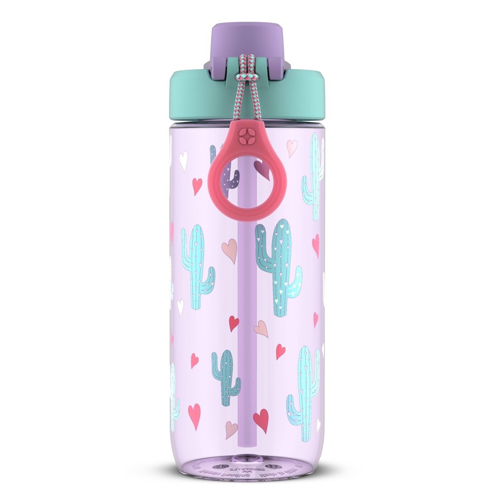 slide 4 of 4, Ello Plastic Kids Tritan Flip Water Bottle Purple, 20 oz