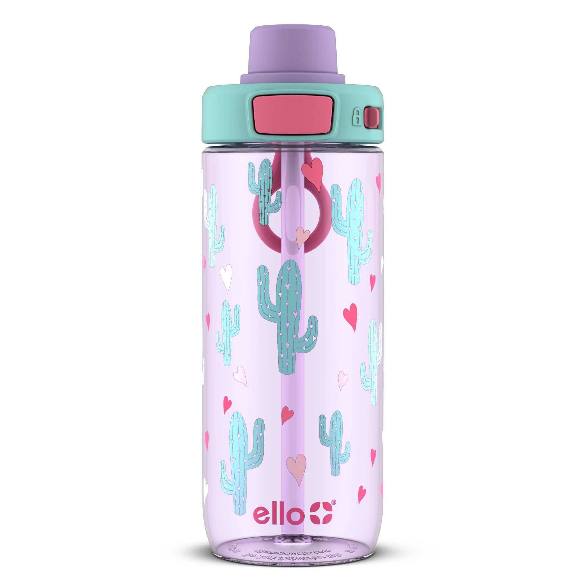 slide 1 of 4, Ello Plastic Kids Tritan Flip Water Bottle Purple, 20 oz