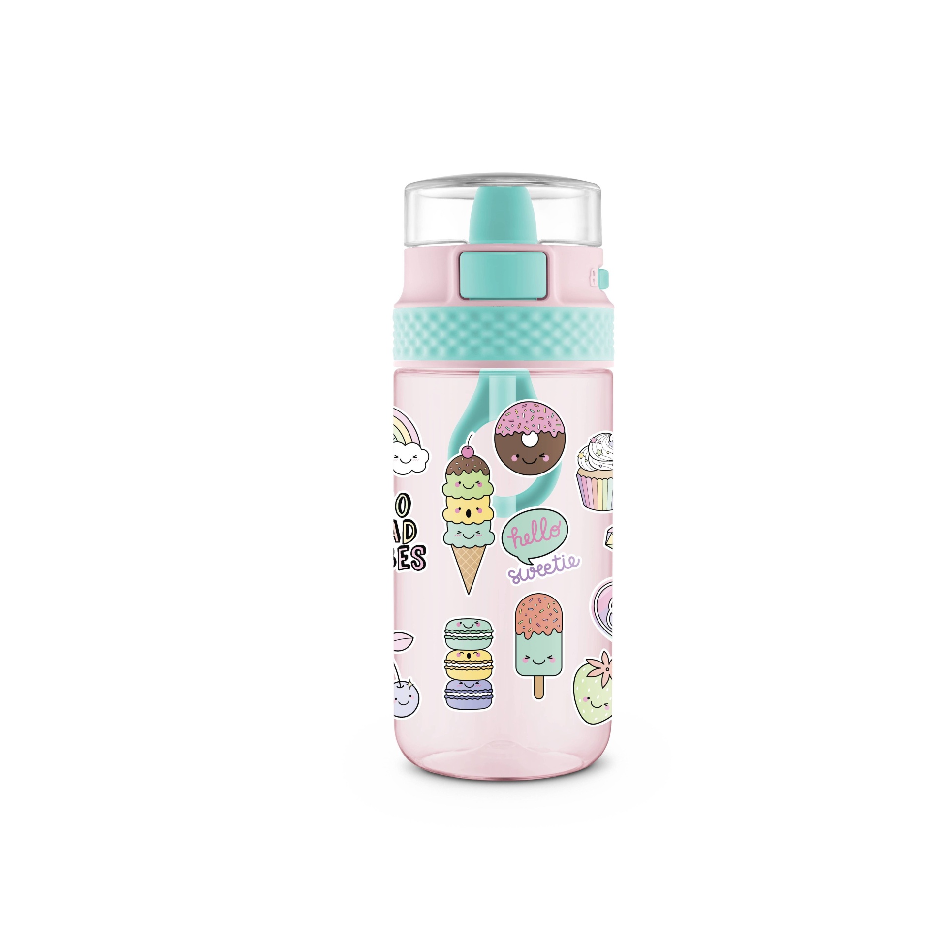 Ello 16oz 2pk Plastic Stratus Kids Water Bottles Pink/Purple