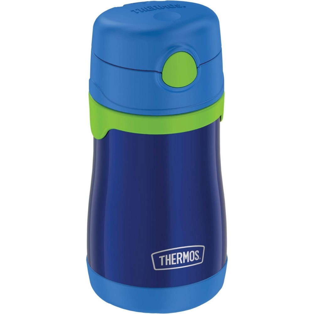 slide 2 of 5, Thermos 10oz Stainless Steel Straw Bottle Blue, 10 oz