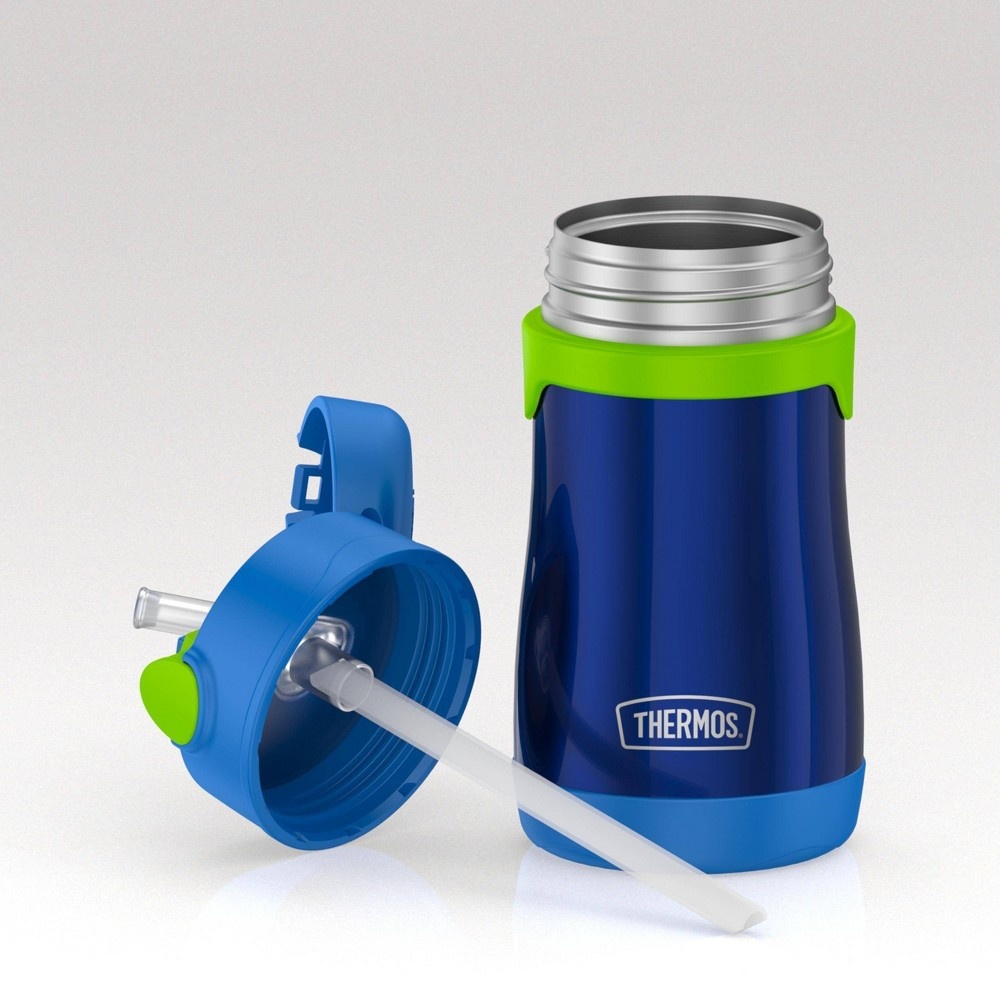 slide 3 of 5, Thermos 10oz Stainless Steel Straw Bottle Blue, 10 oz