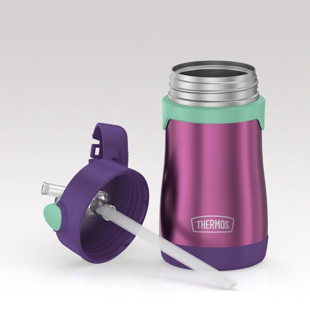 slide 3 of 5, Thermos 10oz Stainless Steel Straw Bottle Purple, 10 oz