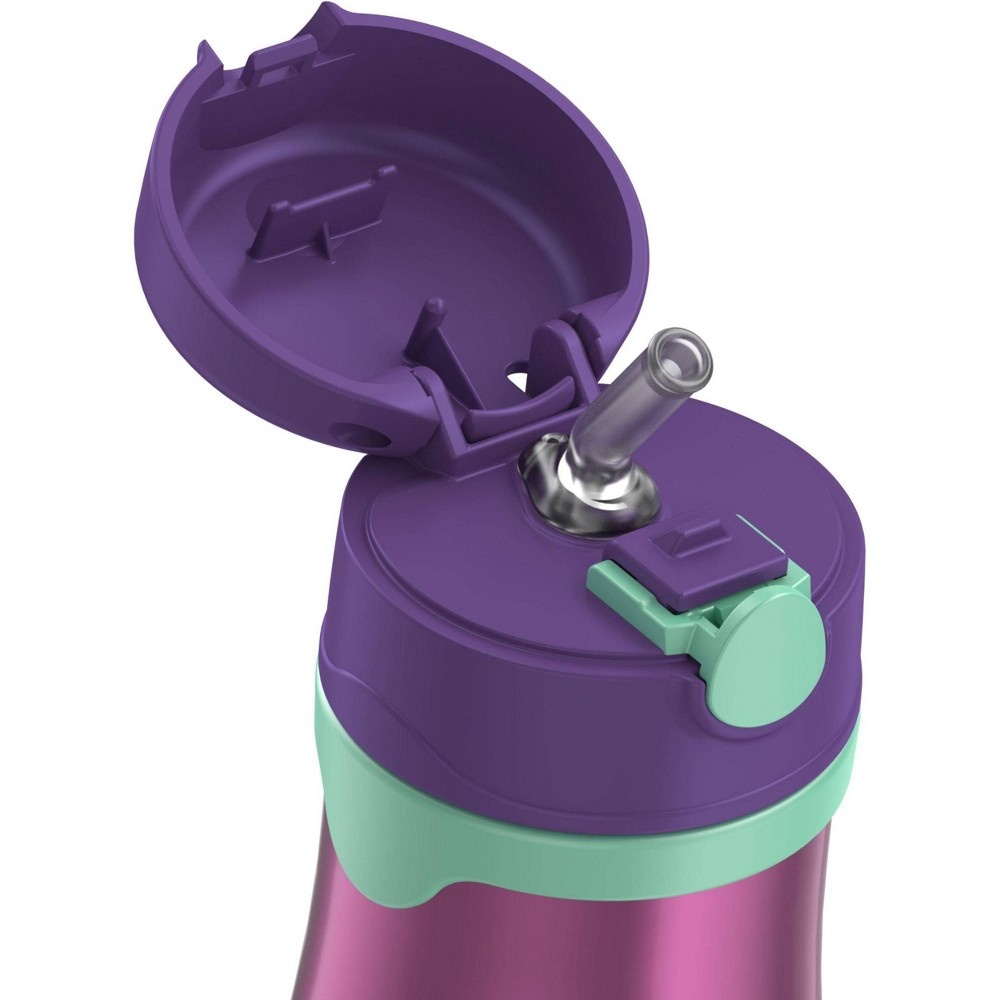 slide 4 of 5, Thermos 10oz Stainless Steel Straw Bottle Purple, 10 oz