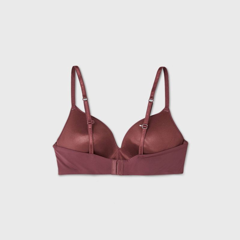 Women's Bliss Lightly Lined Wirefree Bra - Auden Burgundy 36A 1 ct