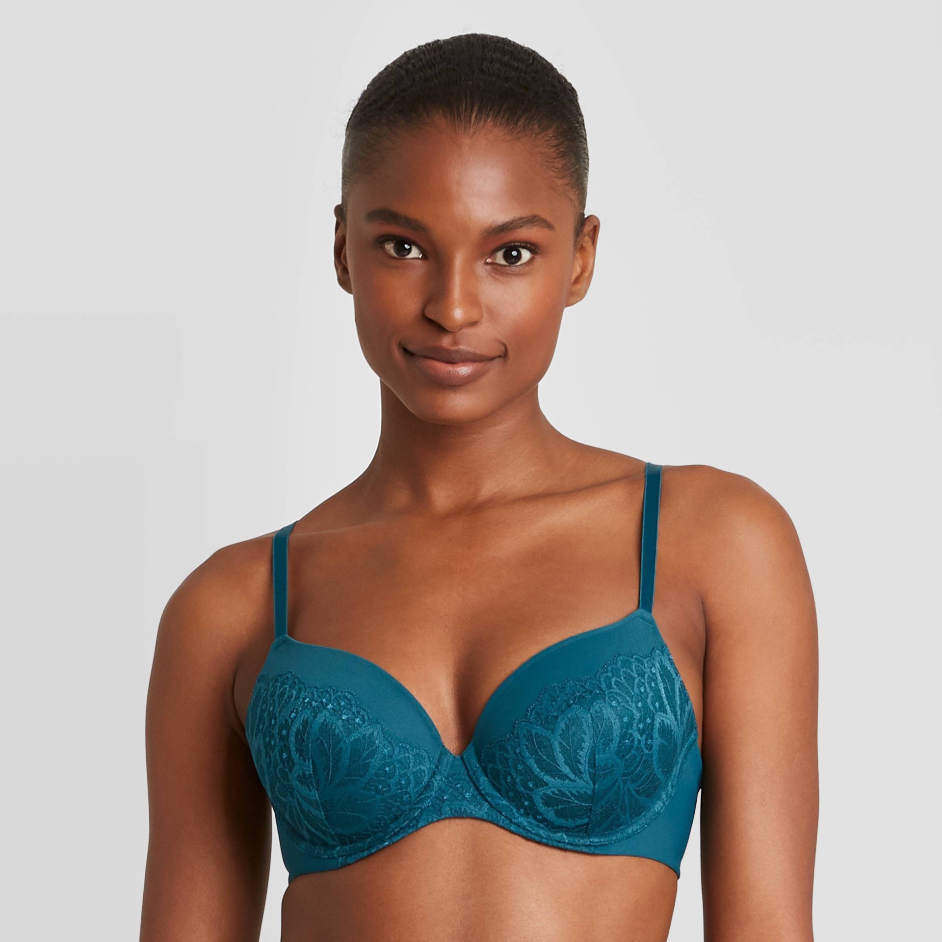 Women's Icon Full Coverage Lightly Lined Bra with Lace - Auden Teal 36B 1  ct