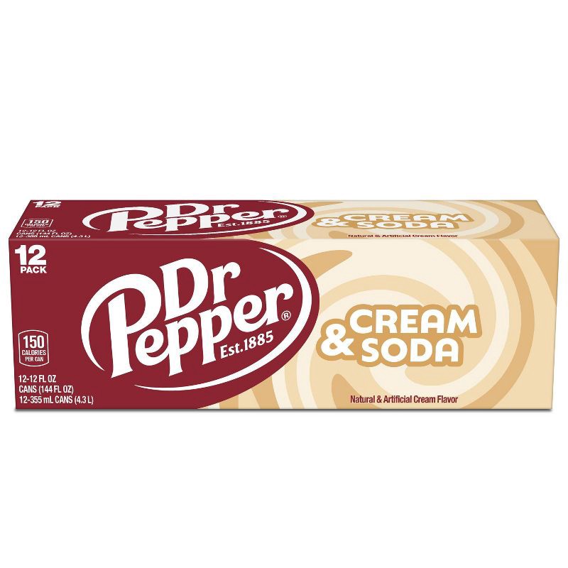 slide 4 of 9, Dr Pepper Cream Soda - 12pk/12 fl oz Cans, 12 ct; 12 fl oz