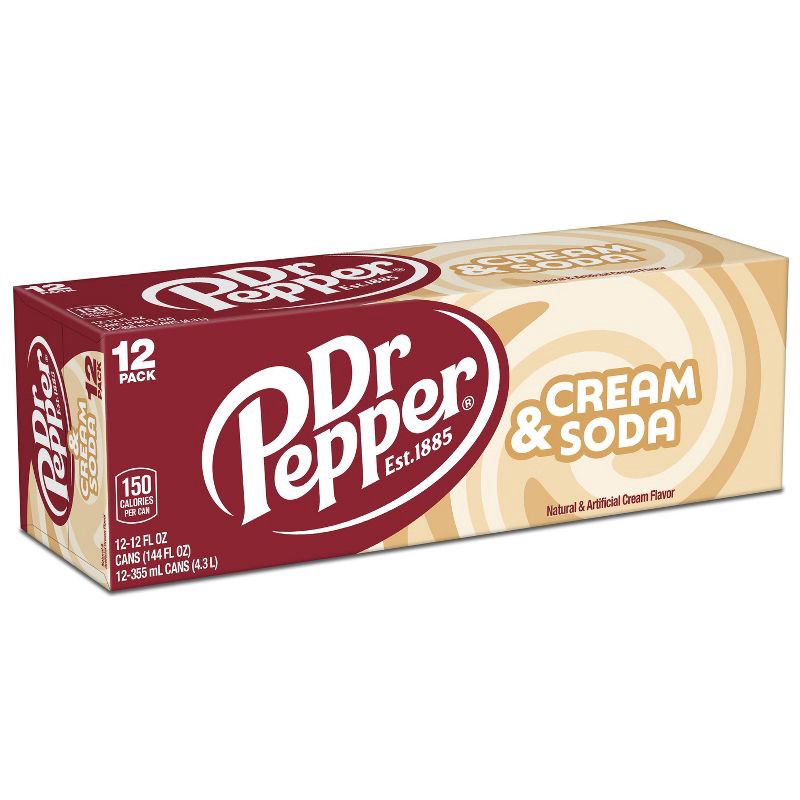 slide 8 of 14, Dr Pepper Cream Soda - 12pk/12 fl oz Cans, 12 ct; 12 fl oz