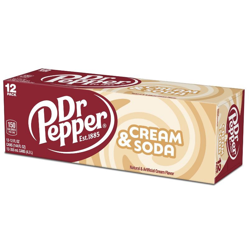 slide 9 of 14, Dr Pepper Cream Soda - 12pk/12 fl oz Cans, 12 ct; 12 fl oz