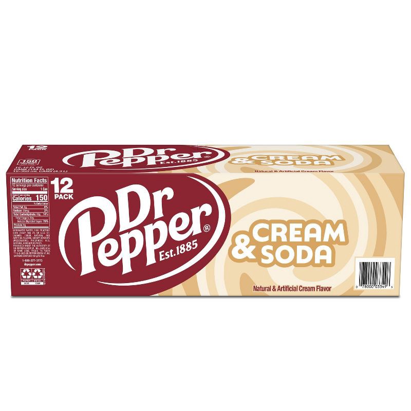 slide 10 of 14, Dr Pepper Cream Soda - 12pk/12 fl oz Cans, 12 ct; 12 fl oz