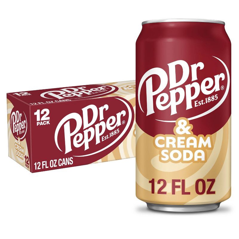 slide 1 of 14, Dr Pepper Cream Soda - 12pk/12 fl oz Cans, 12 ct; 12 fl oz