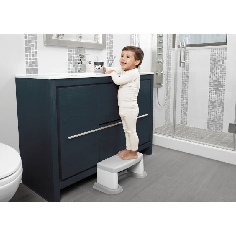 slide 6 of 10, Delta Children PerfectSize 3-in-1 Convertible Sink, Step Stool and Bath Toy for Toddlers/Kids' Perfect For Potty Training - White/Gray, 1 ct