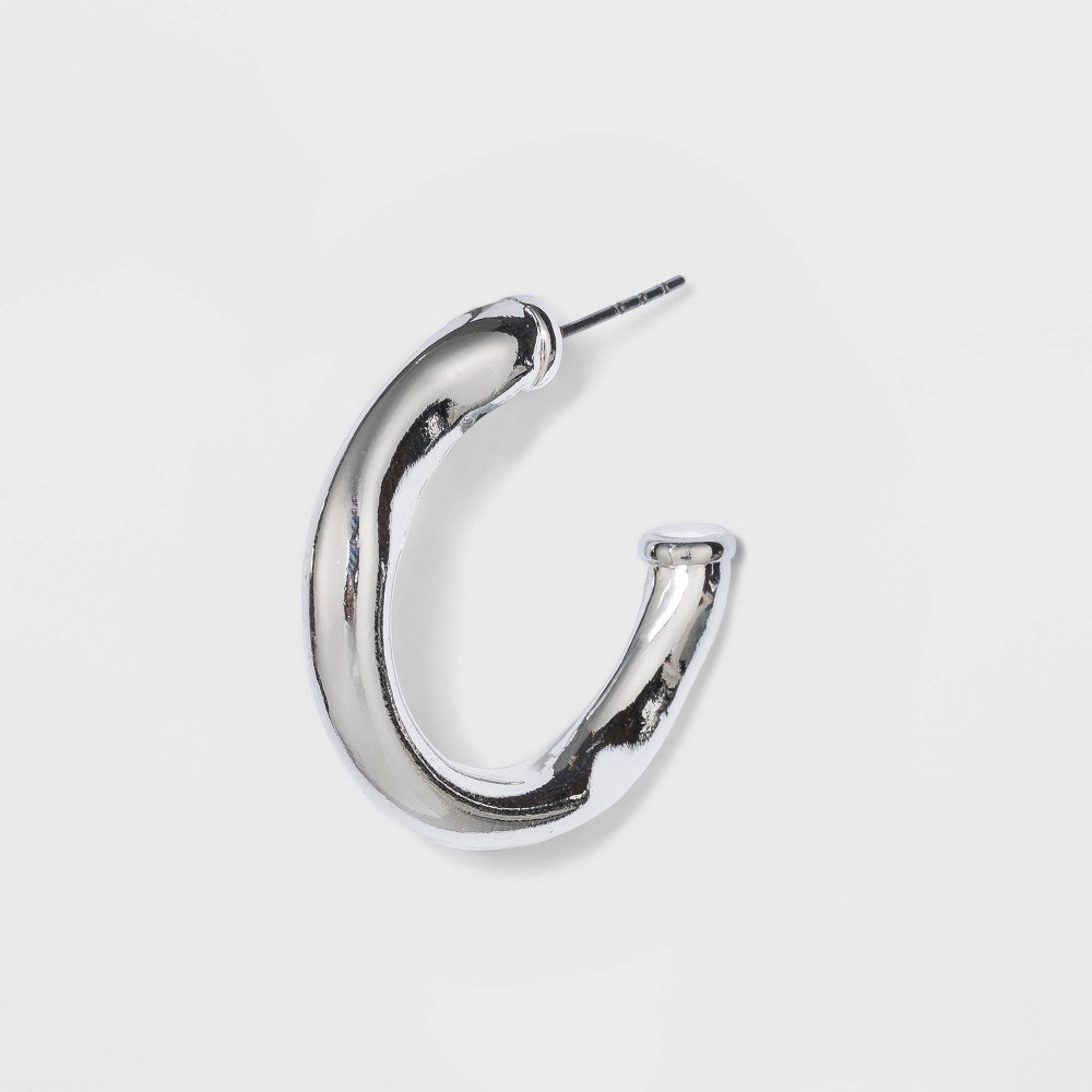 slide 2 of 2, Wavy Hoop Earrings - A New Day Silver, 1 ct