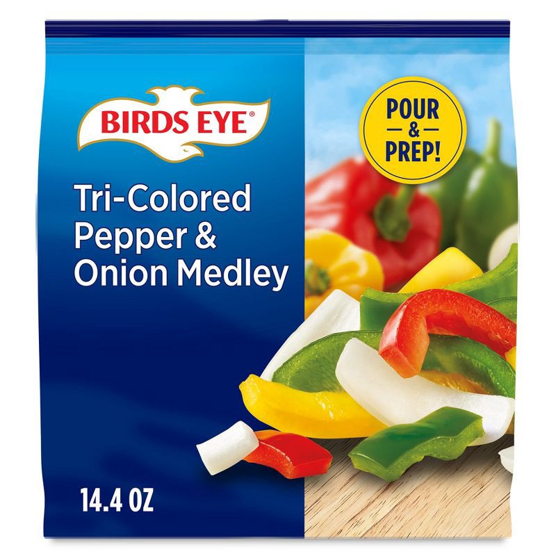 slide 1 of 6, Birds Eye Frozen Tri Colored Pepper & Onion Medley - 14.4oz, 14.4 oz