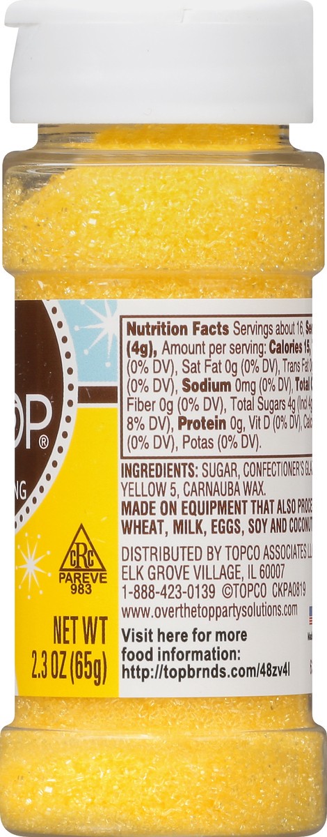 slide 11 of 14, Over The Top Decorating Bee Yellow Sanding Sugar 2.3 oz, 2.3 oz
