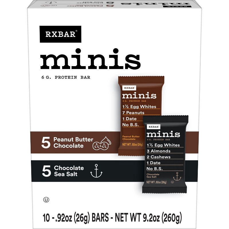 slide 1 of 1, RXBAR Minis Chocolate Sea Salt & PB Chocolate Variety Pack - 9.15oz/10ct, 9.15 oz, 10 ct