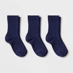 Kids' 3pk Dress Socks - Cat & Jack™ Navy S