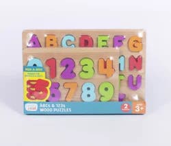 Chuckle & Roar ABC's & 123s Wood Kids Puzzle Set 36pc