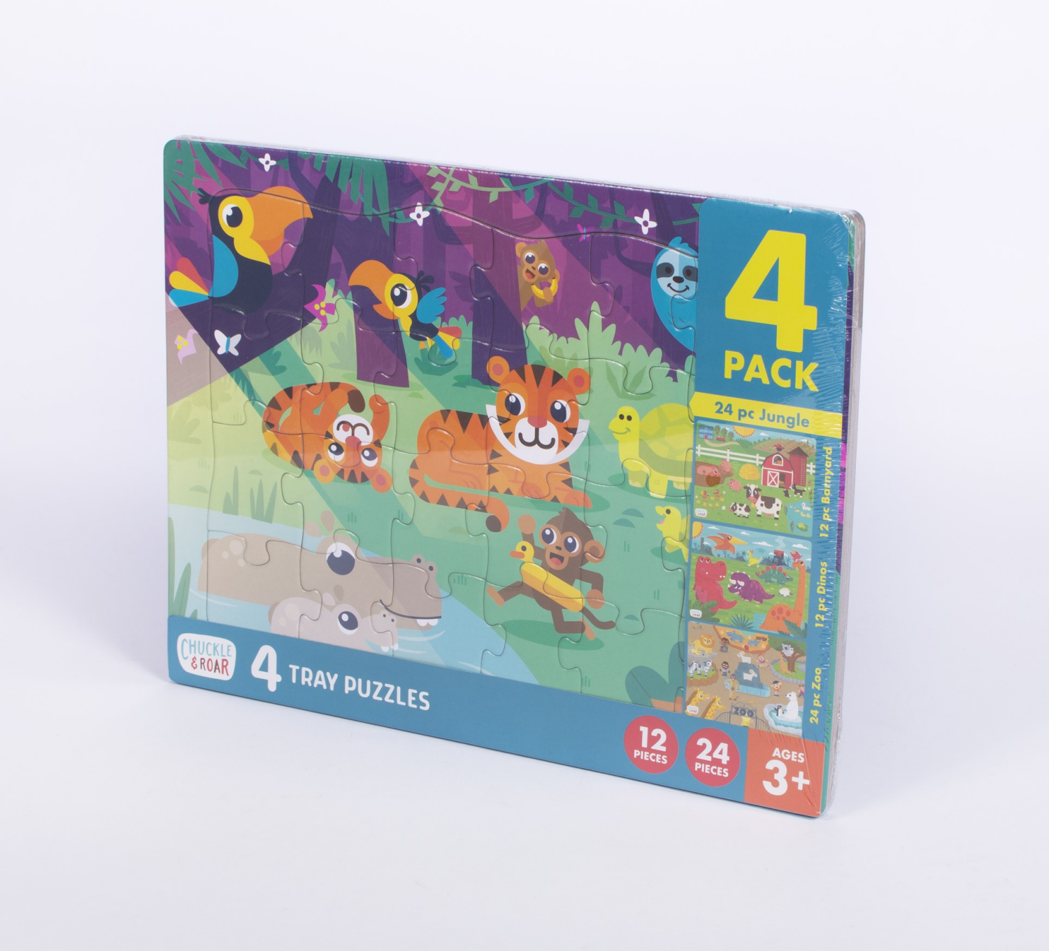 slide 4 of 4, Chuckle & Roar Tray Kids Puzzles 4pk, 4 ct