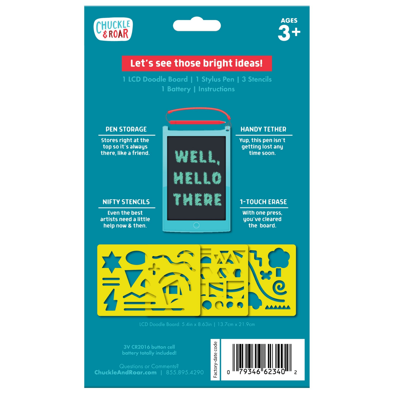 slide 2 of 2, Chuckle & Roar Scribble Glow LCD Sketch Pad, 1 ct