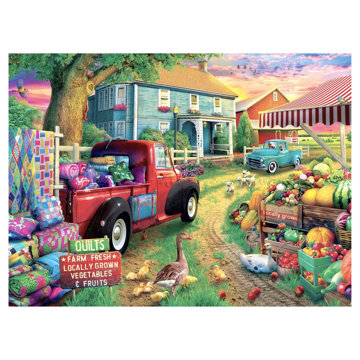 slide 2 of 2, Country Life Puzzle, Quilt Farm, 1000 ct