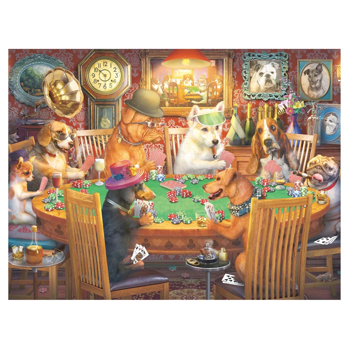 slide 2 of 2, Dog Days Puzzle, Poker Pups, 750 ct