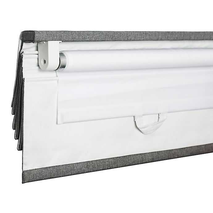 slide 2 of 2, GLOWE Cordless Fabric Roman Shade - Grey, 23 in x 72 in
