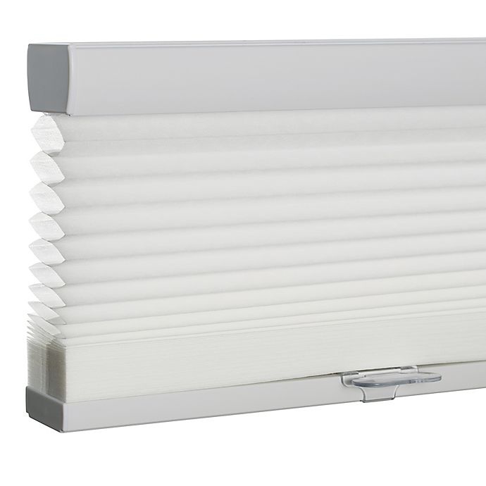 slide 2 of 3, GLOWE Cordless Light Filtering Cellular Shade - Grey, 30 in x 72 in