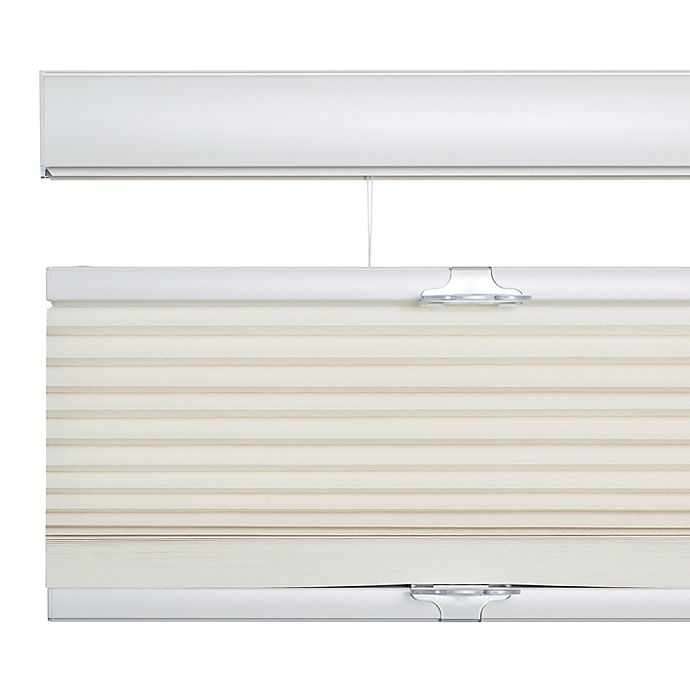 slide 2 of 3, GLOWE Cordless Top-Down-Bottom-Up Cellular Shade - Natural, 34 in x 72 in