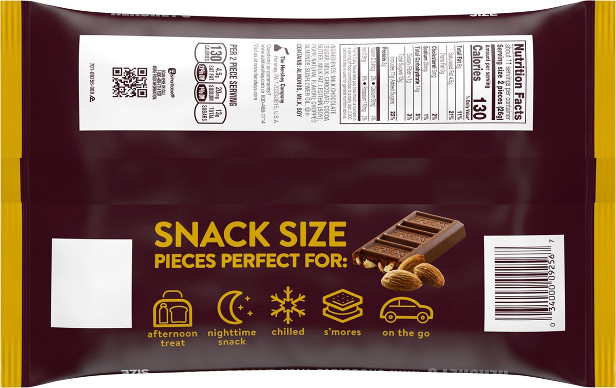 slide 6 of 6, Hershey's Hersheys Milk Chocolate Almond Halloween Snack Size Individual Wrap In Bag, 10.35 oz