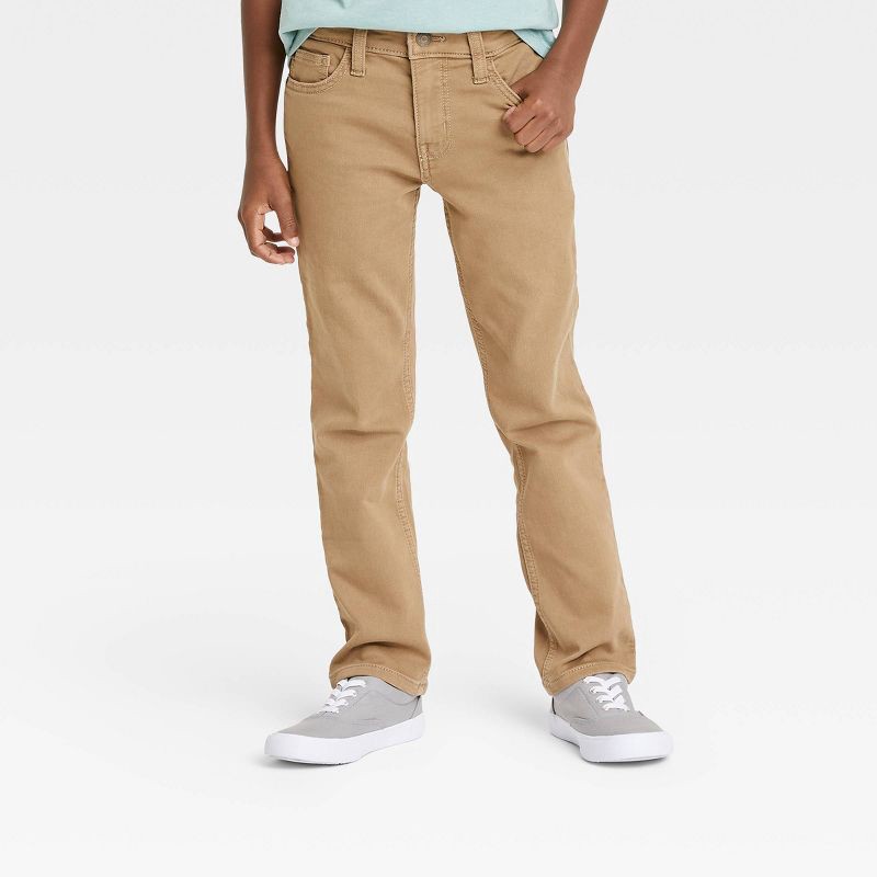 slide 1 of 3, Boys' Super-Stretch Slim Fit Jeans - Cat & Jack™ Khaki 7, 1 ct