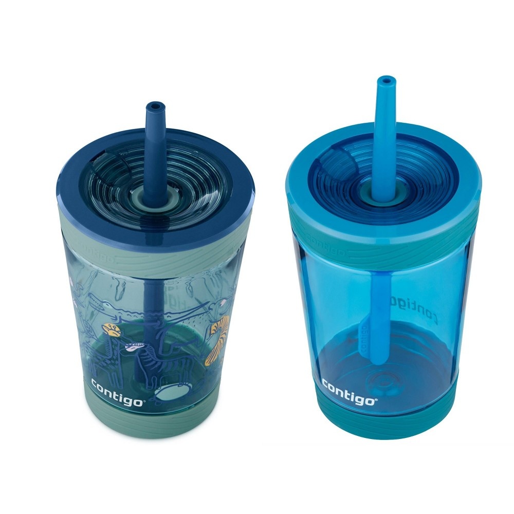 Contigo Kids Plastic Spill-Proof Tumbler with Straw 2-Pack Gummy