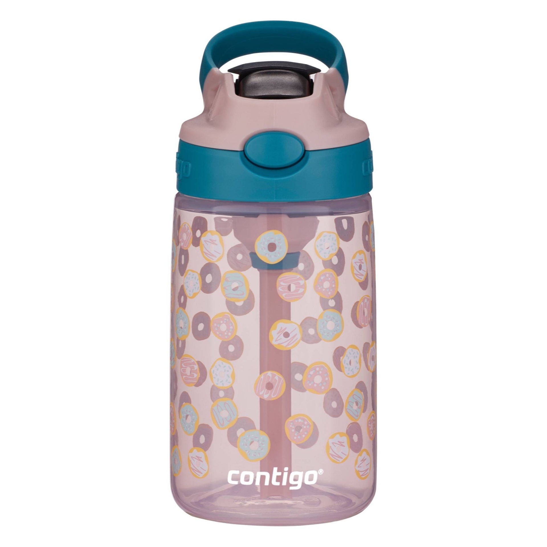 slide 1 of 3, Contigo 14oz Kids Water Bottle with Redesigned AutoSpout Straw Donuts, 1 ct