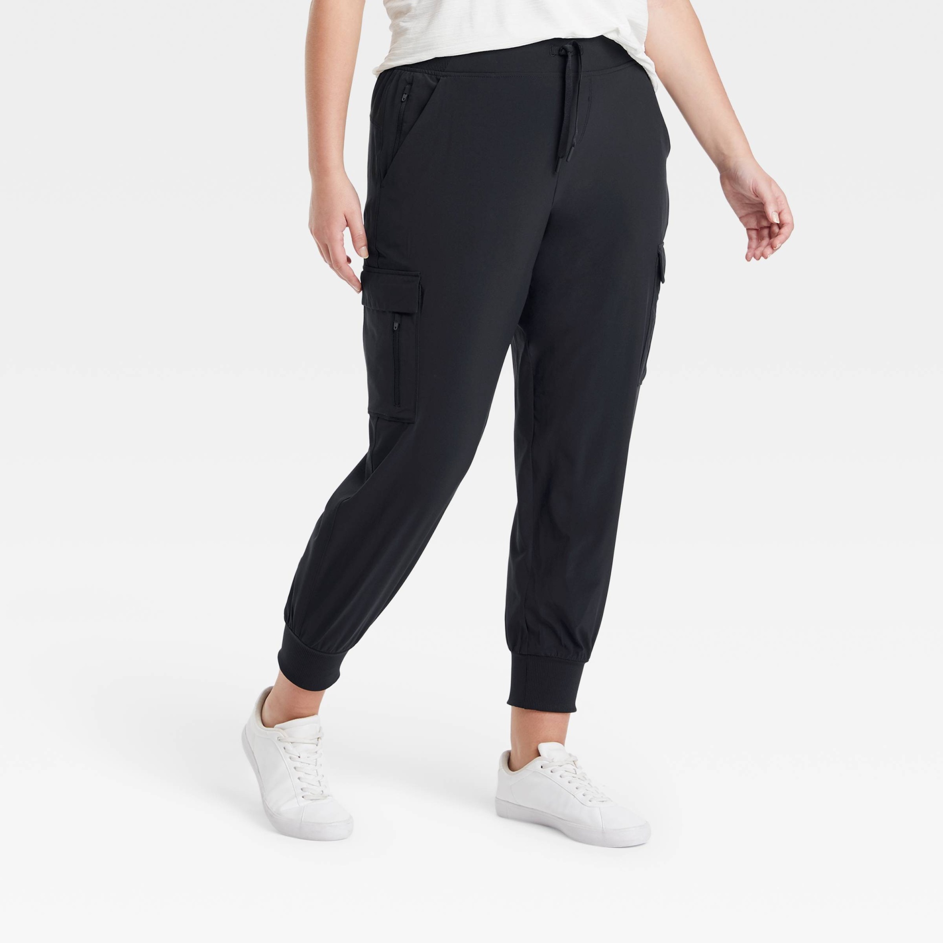 Women's Stretch Woven Wide Leg Cargo Pants - All in Motion Black XXL 1 ct