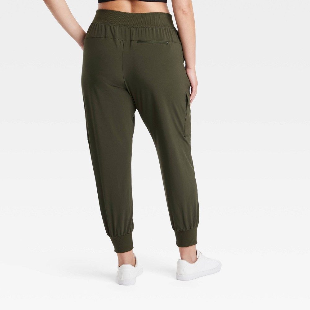 Women's Stretch Woven Wide Leg Cargo Pants - All in Motion Olive XS 1 ...