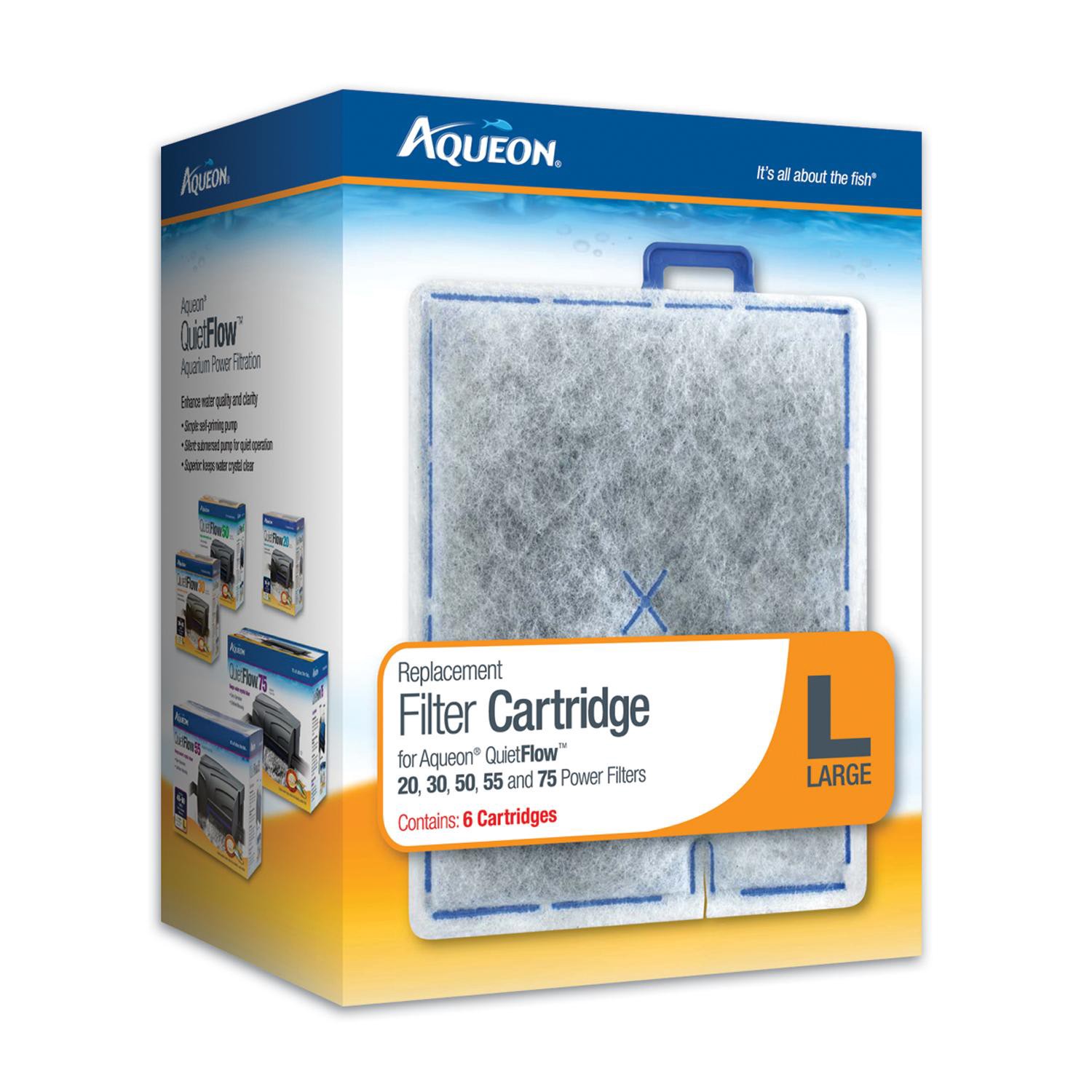 slide 1 of 9, Aqueon Replacement Filter Cartridges Large - 6 pack, 1 ct