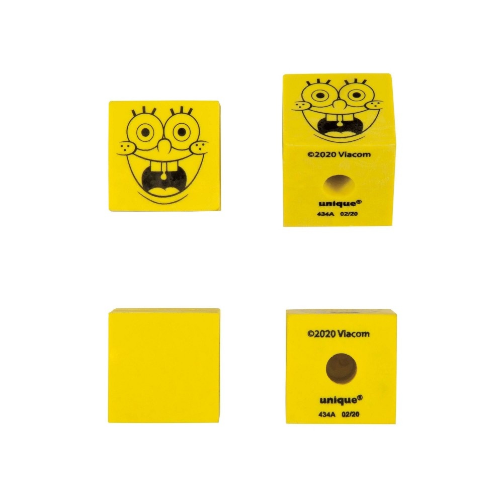 slide 2 of 3, SpongeBob SquarePants Pencil Topper Erasers, 4 ct