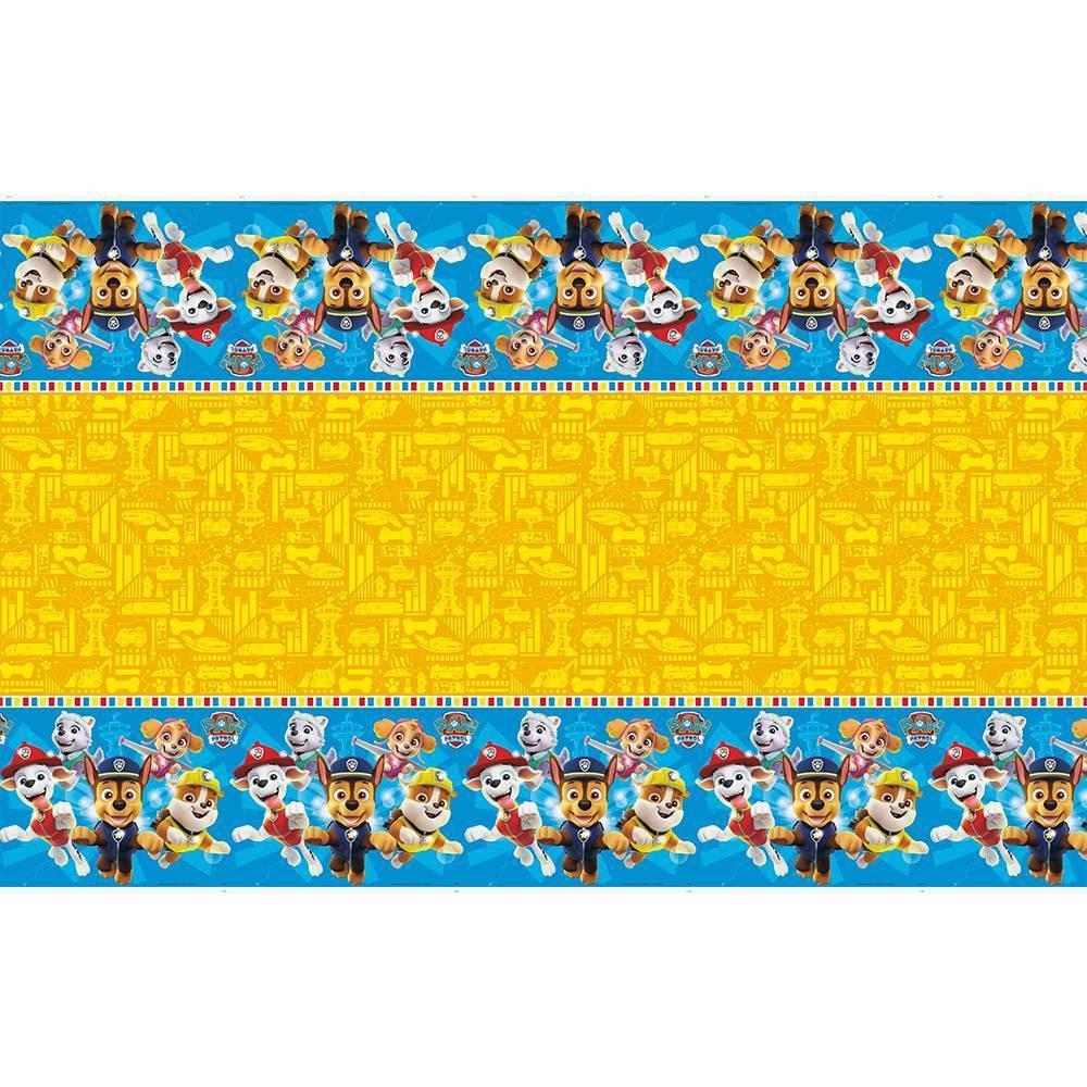 slide 4 of 4, PAW Patrol 84"x54" Reusable Table Cover Yellow/Blue, 1 ct