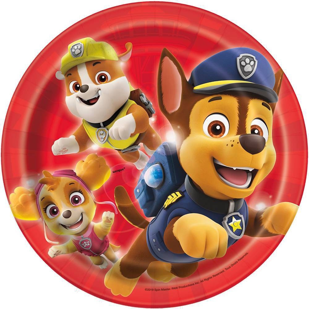 slide 1 of 3, PAW Patrol 7" Party Paper Plates, 8 ct