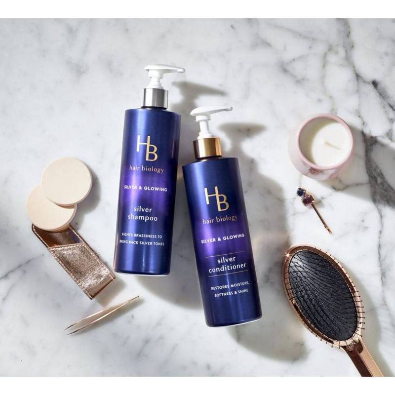 slide 2 of 14, Hair Biology Purple Conditioner with Biotin for Gray Blonde Brassy Color Treated Hair Fights Brassiness and Replenishes - 12.8 fl oz, 12.8 fl oz