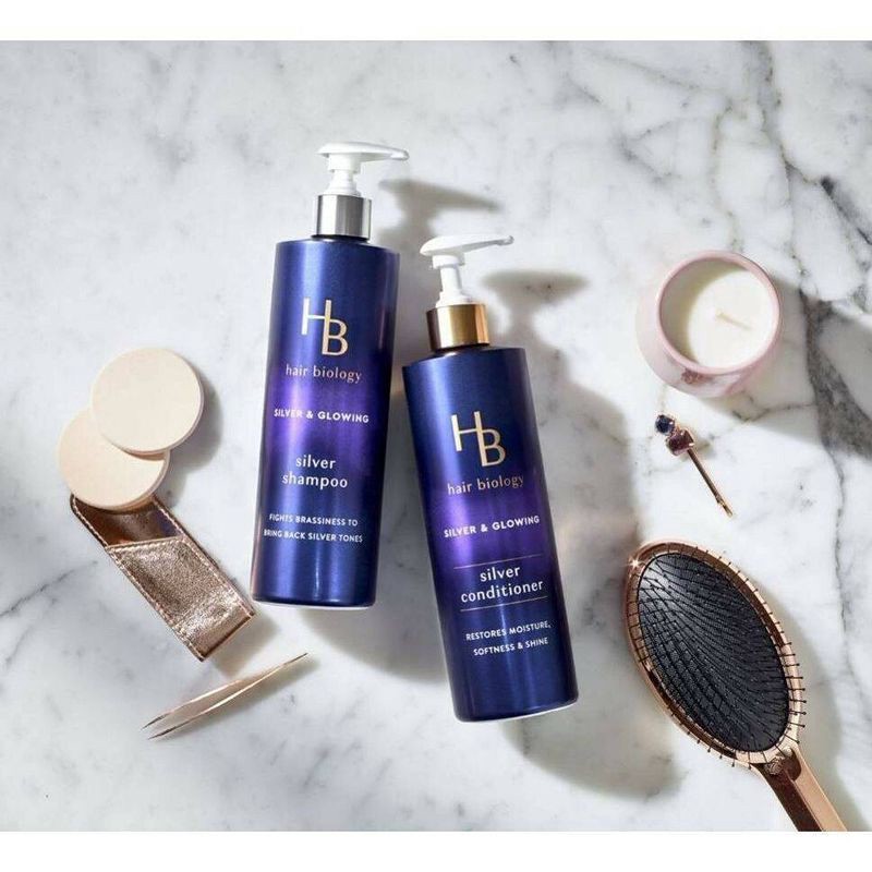 slide 4 of 14, Hair Biology Purple Conditioner with Biotin for Gray Blonde Brassy Color Treated Hair Fights Brassiness and Replenishes - 12.8 fl oz, 12.8 fl oz